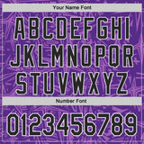 Custom Purple Black Medium Purple-White Geometric Cyber Starburst Authentic Baseball Jersey