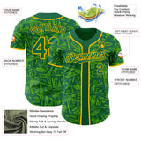 Custom Kelly Green Aurora Green-Gold Geometric Cyber Starburst Authentic Baseball Jersey