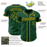 Custom Green-Gold Geometric Cyber Starburst Authentic Baseball Jersey