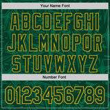 Custom Green-Gold Geometric Cyber Starburst Authentic Baseball Jersey