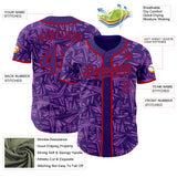 Custom Purple Medium Purple-Red Geometric Cyber Starburst Authentic Baseball Jersey