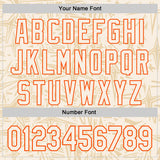 Custom Cream-Orange Geometric Cyber Starburst Authentic Baseball Jersey