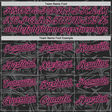 Custom Black Steel Gray-Pink Geometric Cyber Starburst Authentic Baseball Jersey