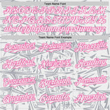Custom White Gray-Pink Geometric Cyber Starburst Authentic Baseball Jersey