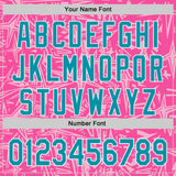 Custom Pink Teal Light Pink-White Geometric Cyber Starburst Authentic Baseball Jersey