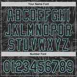 Custom Black Steel Gray-Ice Blue Geometric Cyber Starburst Authentic Baseball Jersey