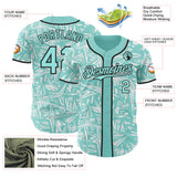 Custom Ice Blue White-Black Geometric Cyber Starburst Authentic Baseball Jersey