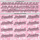 Custom Light Pink White-Black Geometric Cyber Starburst Authentic Baseball Jersey