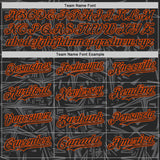 Custom Black Steel Gray-Orange Geometric Cyber Starburst Authentic Baseball Jersey