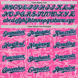 Custom Pink Black Light Pink-Sky Blue Geometric Cyber Starburst Authentic Baseball Jersey