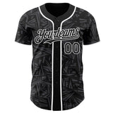 Custom Black Steel Gray-White Geometric Cyber Starburst Authentic Baseball Jersey