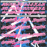 Custom Black White Electric Blue-Pink Geometric Shards Dot Grid Authentic Baseball Jersey