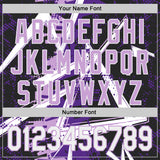 Custom Black White-Light Purple Geometric Shards Dot Grid Authentic Baseball Jersey