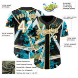 Custom Black White Lakes Blue-Old Gold Geometric Shards Dot Grid Authentic Baseball Jersey