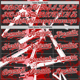 Custom Black White Medium Pink-Red Geometric Shards Dot Grid Authentic Baseball Jersey