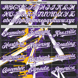 Custom Black White Gold-Purple Geometric Shards Dot Grid Authentic Baseball Jersey