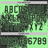 Custom Black-Pea Green Abstract Brush Stroke Performance T-Shirt