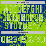 Custom Royal Neon Green-White Abstract Brush Stroke Performance T-Shirt
