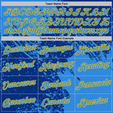 Custom Royal Powder Blue-Yellow Abstract Brush Stroke Performance T-Shirt