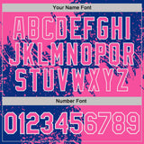 Custom Royal Pink-White Abstract Brush Stroke Performance T-Shirt