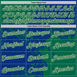 Custom Royal Kelly Green-Cream Abstract Brush Stroke Performance T-Shirt