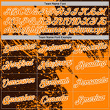 Custom Brown Bay Orange-White Abstract Brush Stroke Performance T-Shirt
