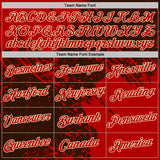 Custom Brown Red-Cream Abstract Brush Stroke Performance T-Shirt