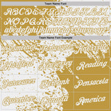 Custom White-Old Gold Abstract Brush Stroke Performance T-Shirt