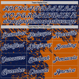 Custom Navy Texas Orange-White Abstract Brush Stroke Performance T-Shirt