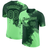 Custom Green-Pea Green Abstract Brush Stroke Performance T-Shirt