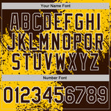 Custom Yellow Brown-White Abstract Brush Stroke Performance T-Shirt