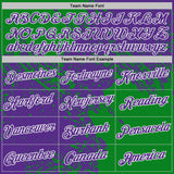 Custom Purple Grass Green-White Abstract Brush Stroke Performance T-Shirt