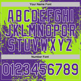 Custom Purple Neon Green-White Abstract Brush Stroke Performance T-Shirt