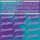 Custom Purple Teal-White Abstract Brush Stroke Performance T-Shirt