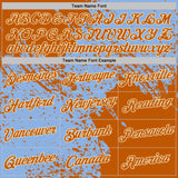 Custom Light Blue Texas Orange-Cream Abstract Brush Stroke Performance T-Shirt