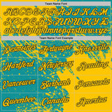 Custom Teal Yellow-Black Abstract Brush Stroke Performance T-Shirt