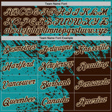 Custom Teal Brown-Cream Abstract Brush Stroke Performance T-Shirt