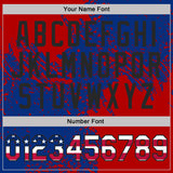 Custom Royal USA Flag Red-Black Abstract Brush Stroke Performance T-Shirt