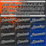 Custom Black Orange Royal-White Abstract Brush Stroke Performance T-Shirt