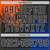 Custom Black Orange Royal-White Abstract Brush Stroke Performance T-Shirt