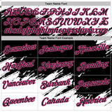 Custom White Black-Pink Abstract Brush Stroke Splatter Performance T-Shirt