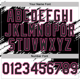 Custom White Black-Pink Abstract Brush Stroke Splatter Performance T-Shirt