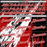 Custom Black Red-White Abstract Brush Stroke Splatter Performance T-Shirt