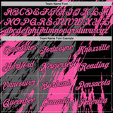 Custom Black Pink Steel Gray-White Abstract Brush Stroke Splatter Performance T-Shirt