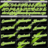 Custom Black Neon Green Steel Gray-White Abstract Brush Stroke Performance T-Shirt