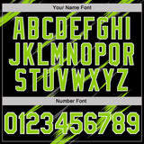 Custom Black Neon Green Steel Gray-White Abstract Brush Stroke Performance T-Shirt