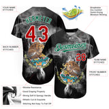 Custom Black Red Kelly Green 3D Mexico Authentic Baseball Jersey