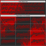 Custom Black-Red Abstract Brush Stroke Authentic Baseball Jersey