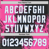 Custom Black White Pink-Light Blue Abstract Brush Stroke Authentic Baseball Jersey