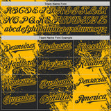 Custom Black-Gold Abstract Brush Stroke Authentic Baseball Jersey